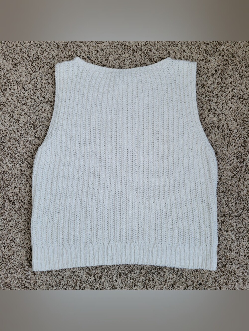 Abercrombie & Fitch Sweater Vest Sleeveless Ivory Off White Boatneck Small